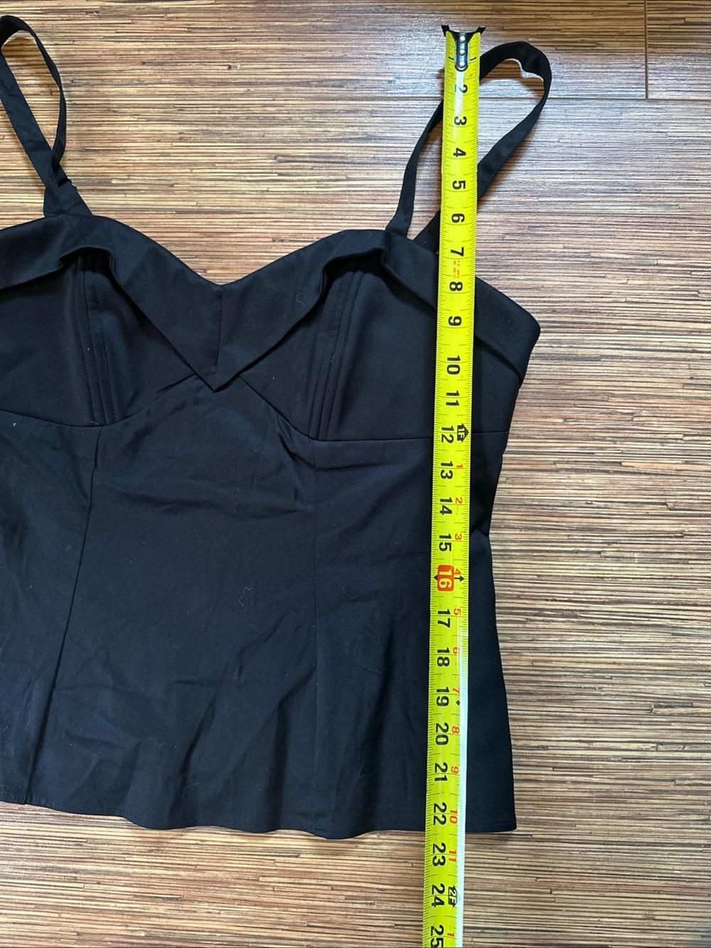 Vixen by Micheline Pitt Black Bustier Cami with Sweetheart Neckline XL - Picture 2 of 6